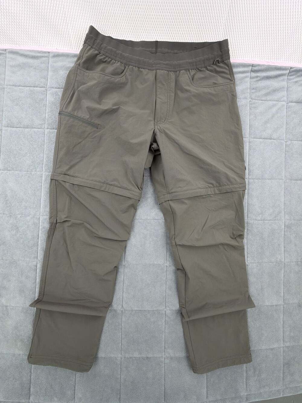 REI Co-op Convertible Hiking Pants Large X 32L Olive Green Zip Off